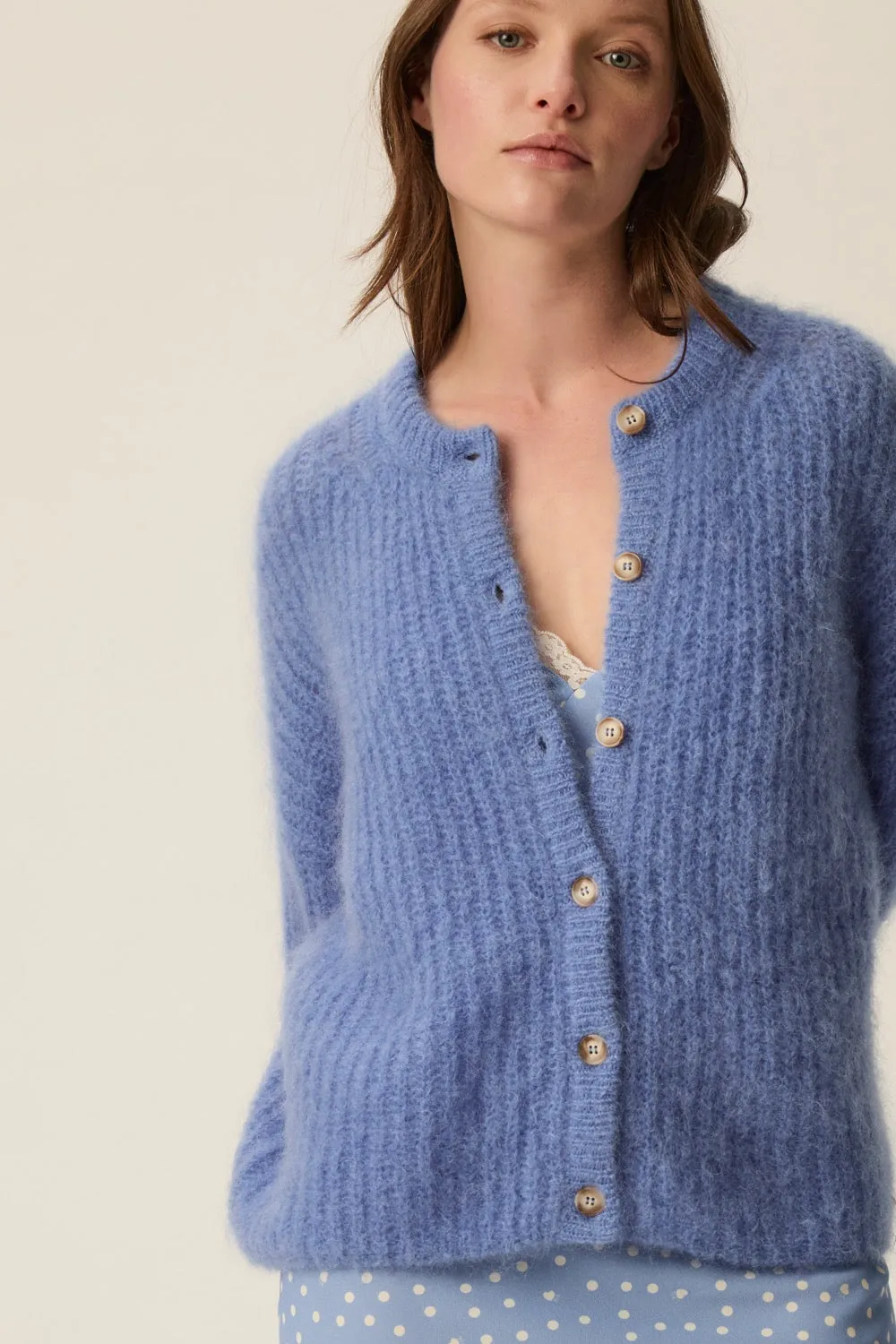 Gilet Alma Ciel sold by Des Petits Hauts