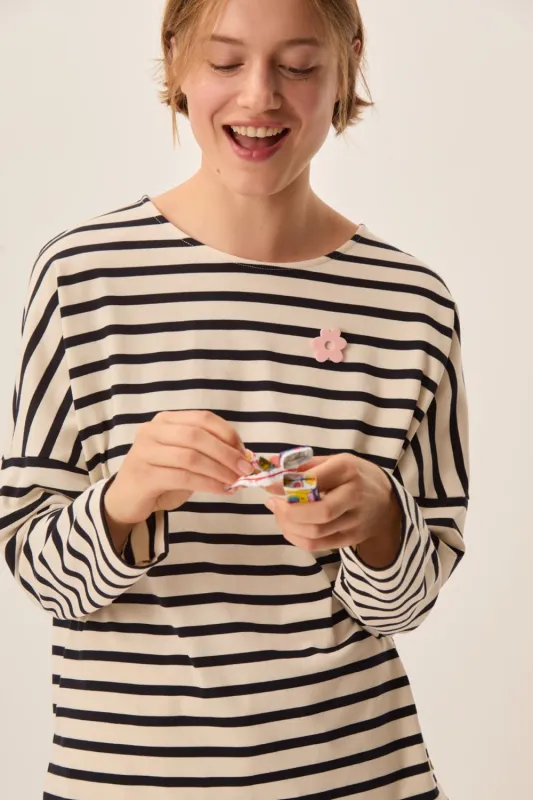 Marinière Filly Milk/Noir made by Des Petits Hauts