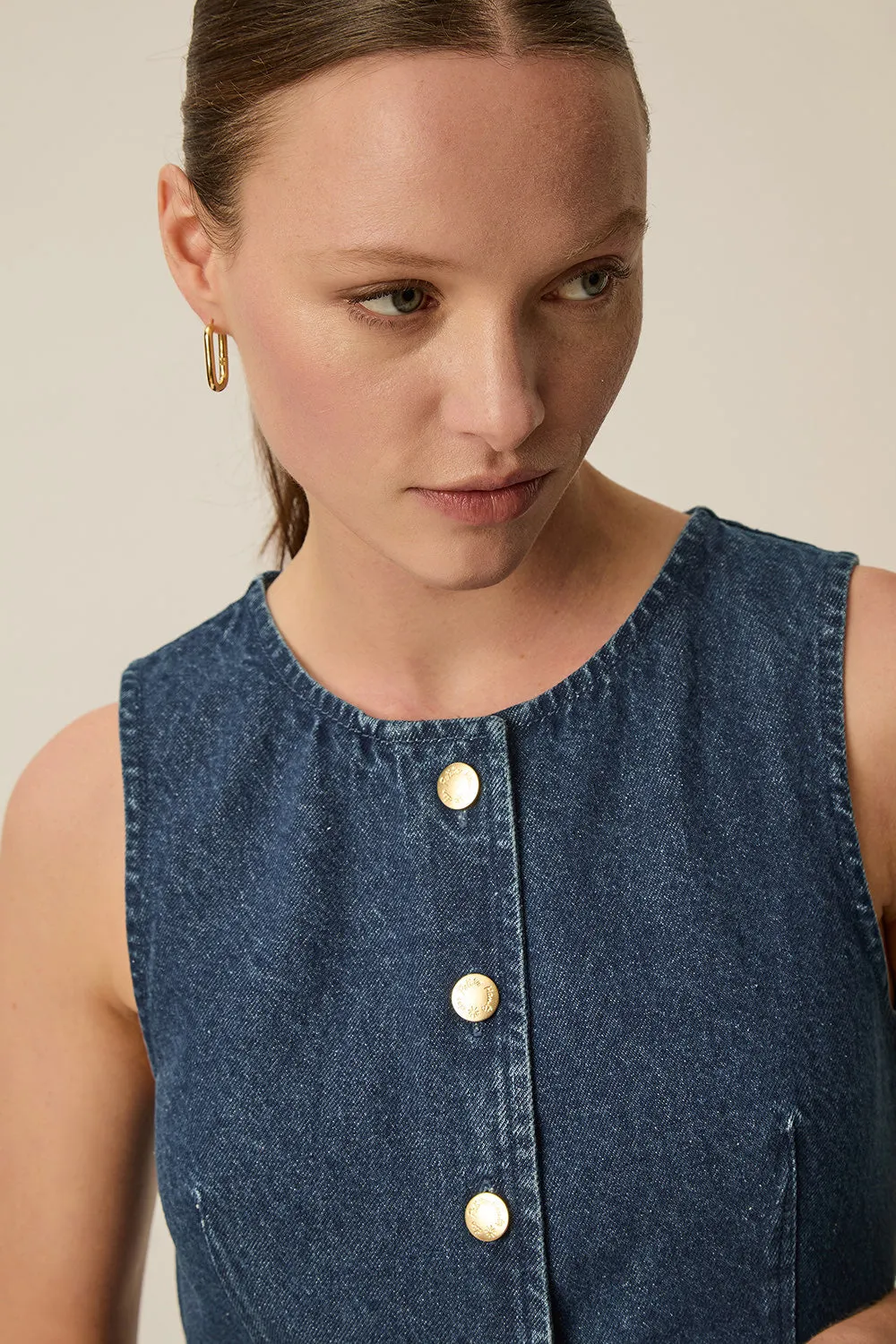 Top Lucille Dark Indigo sold by Des Petits Hauts product image thumbnail 4