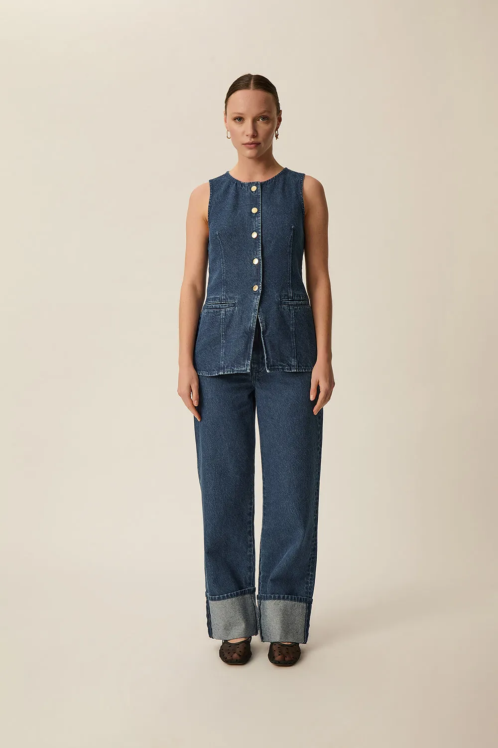 Top Lucille Dark Indigo sold by Des Petits Hauts product image thumbnail 3