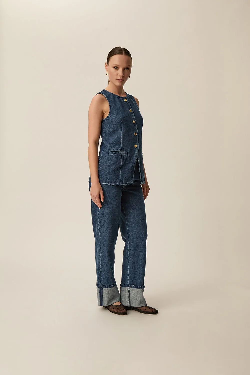 Top Lucille Dark Indigo sold by Des Petits Hauts product image thumbnail 5