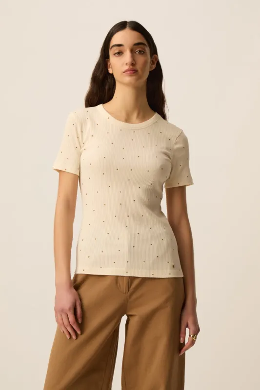 Tee-shirt Hava Ecru/Mousse made by Des Petits Hauts