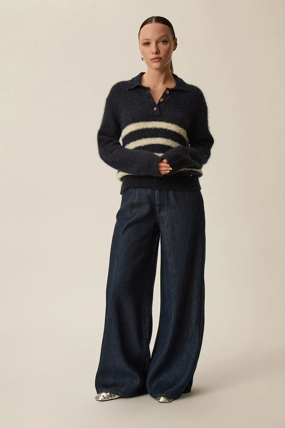 Pull Claudio Marine/Creme sold by Des Petits Hauts product image thumbnail 3