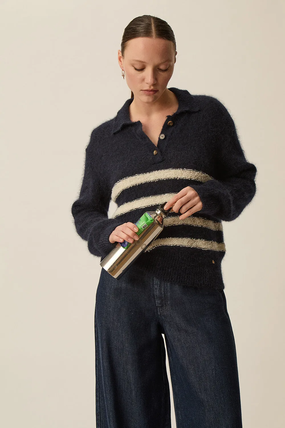 Pull Claudio Marine/Creme sold by Des Petits Hauts product image thumbnail 2