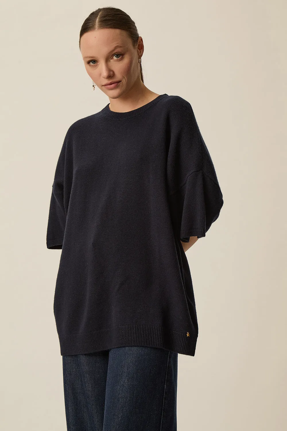 Pull manches courtes Aromane Marine sold by Des Petits Hauts