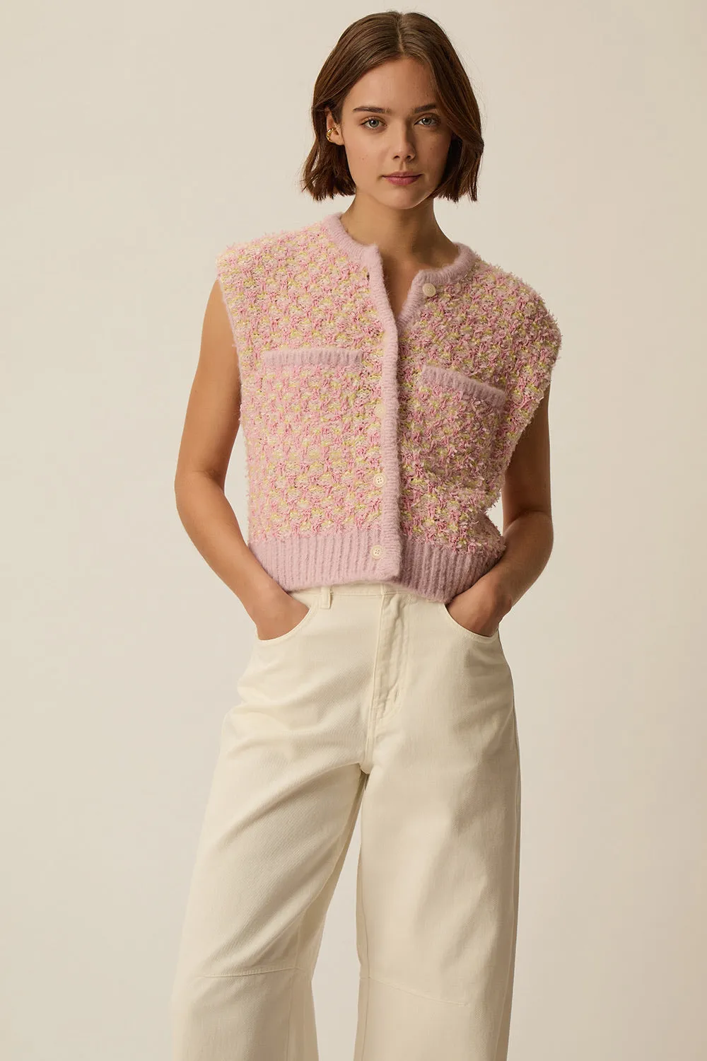 Gilet April Multico Tweed sold by Des Petits Hauts