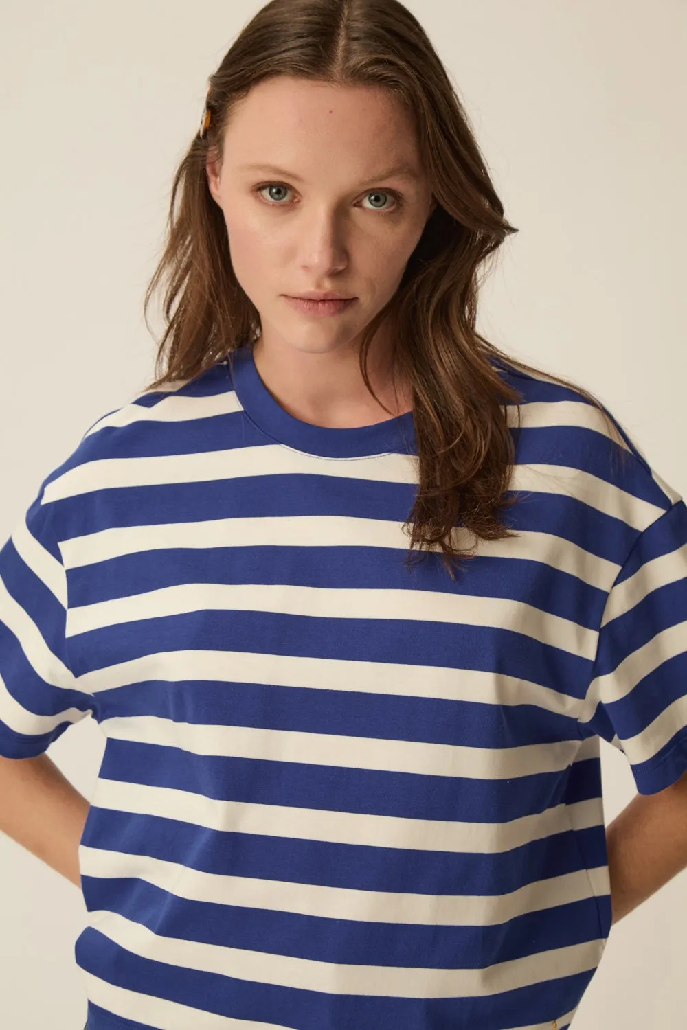 Tee-shirt Filma Indigo/Ecru sold by Des Petits Hauts product image thumbnail 2