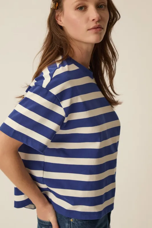 Tee-shirt Filma Indigo/Ecru made by Des Petits Hauts