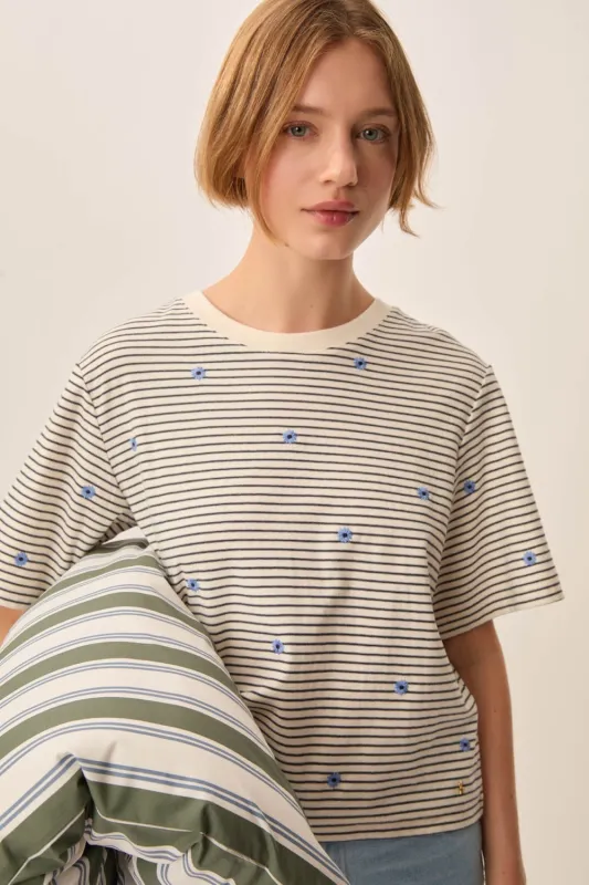 Tee-shirt Josef Marine/Ciel made by Des Petits Hauts