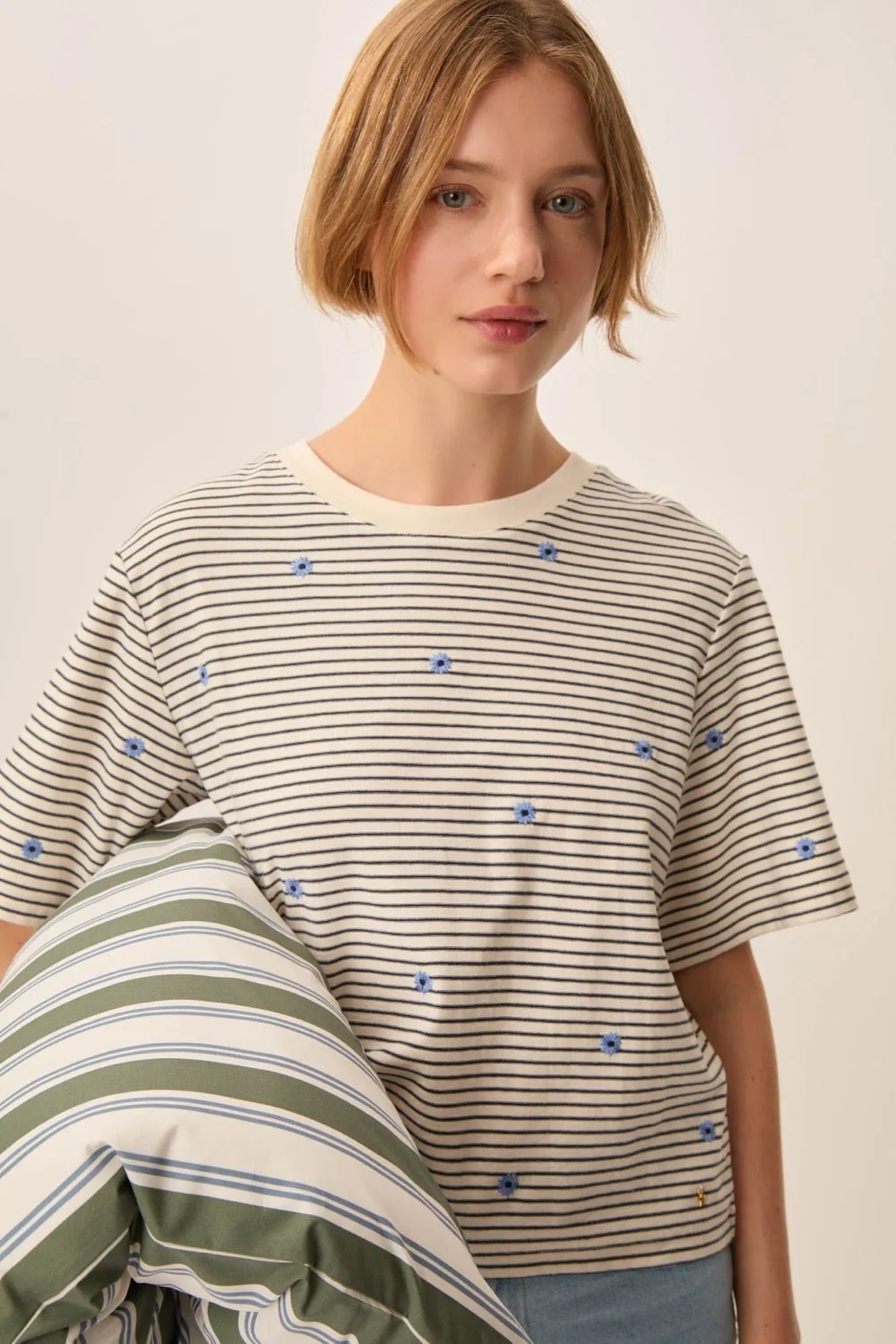 Tee-shirt Josef Marine/Ciel sold by Des Petits Hauts