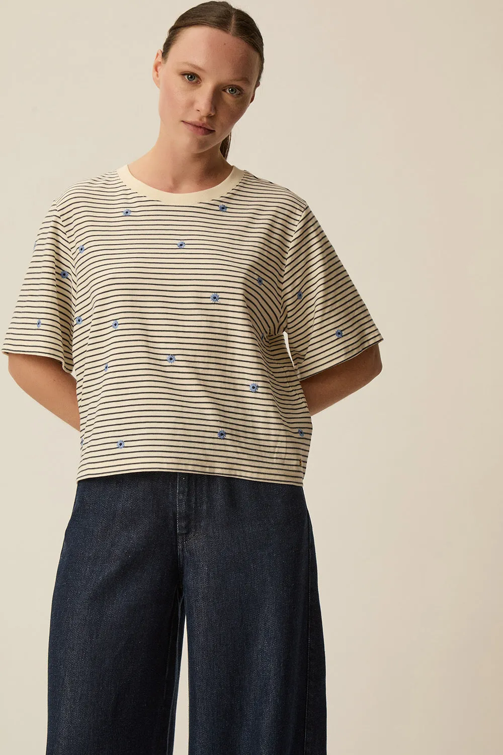 Tee-shirt Josef Marine/Ciel sold by Des Petits Hauts product image thumbnail 4