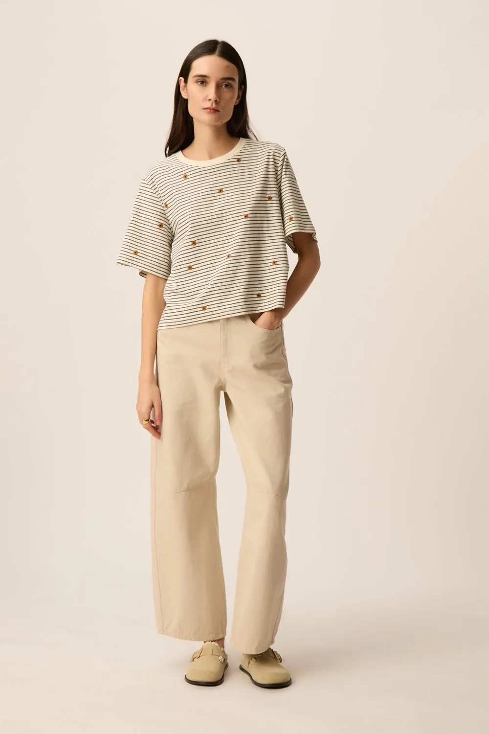 Tee-shirt Josef Marine/Mousse sold by Des Petits Hauts product image thumbnail 3