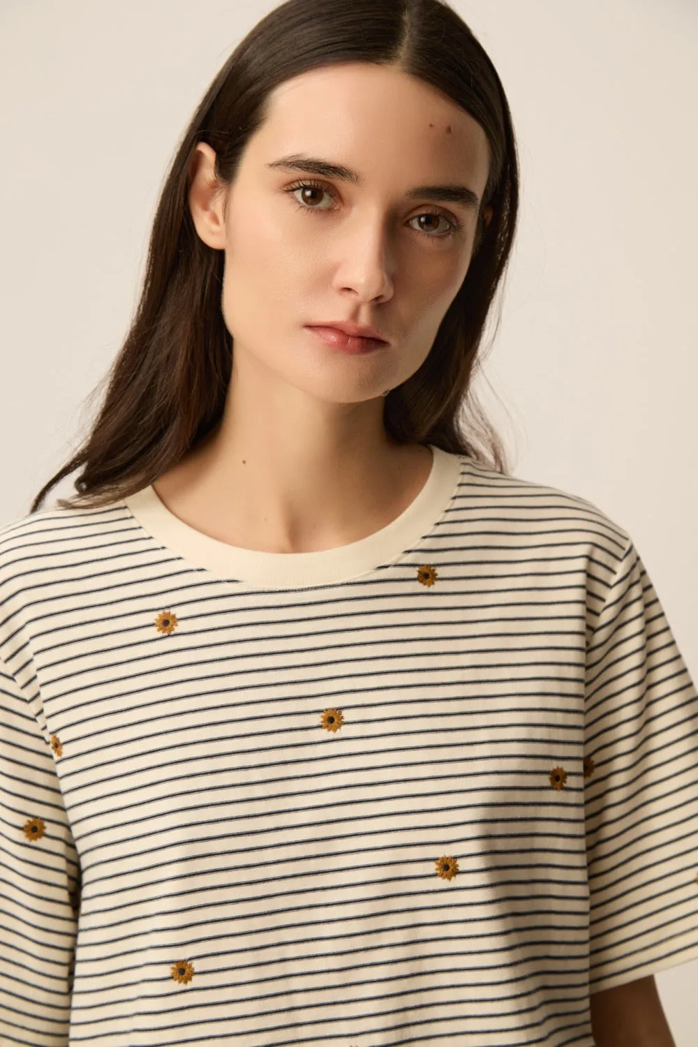 Tee-shirt Josef Marine/Mousse sold by Des Petits Hauts product image thumbnail 2