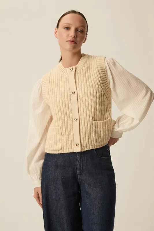 Gilet Dodomy Creme made by Des Petits Hauts