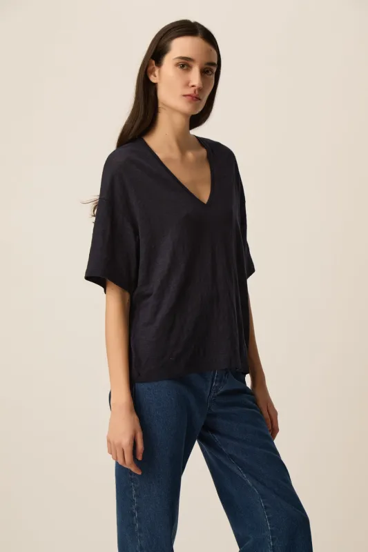 Tee-shirt Hanabelle Marine made by Des Petits Hauts