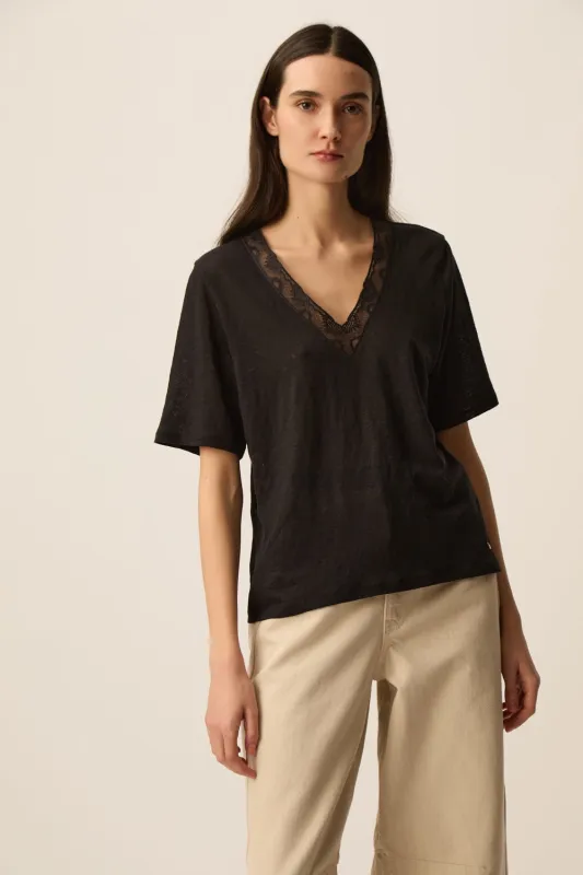 Tee-shirt Hela Noir made by Des Petits Hauts