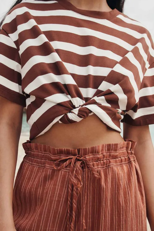 Tee-shirt Filma Choco/Ecru made by Des Petits Hauts