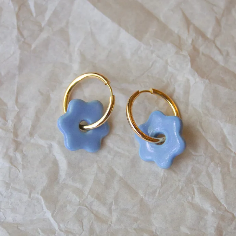Daisy Hoops - Periwinkle sold by Meghan MacWhirter