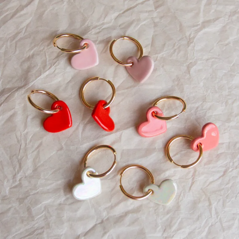 Heart Hoops - Light Pink sold by Meghan MacWhirter