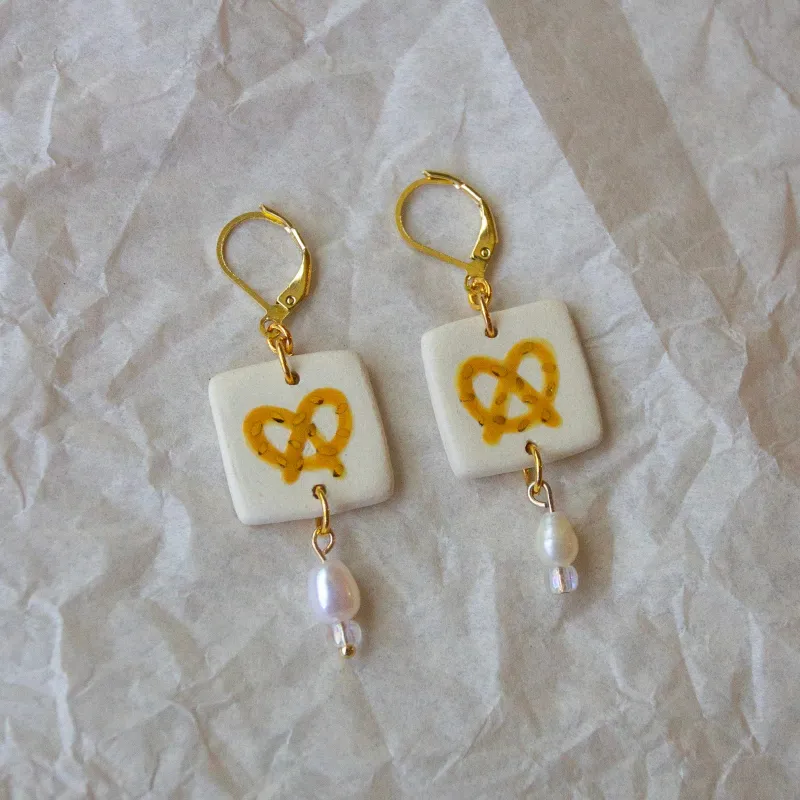 Tile Earrings - Pretzel sold by Meghan MacWhirter