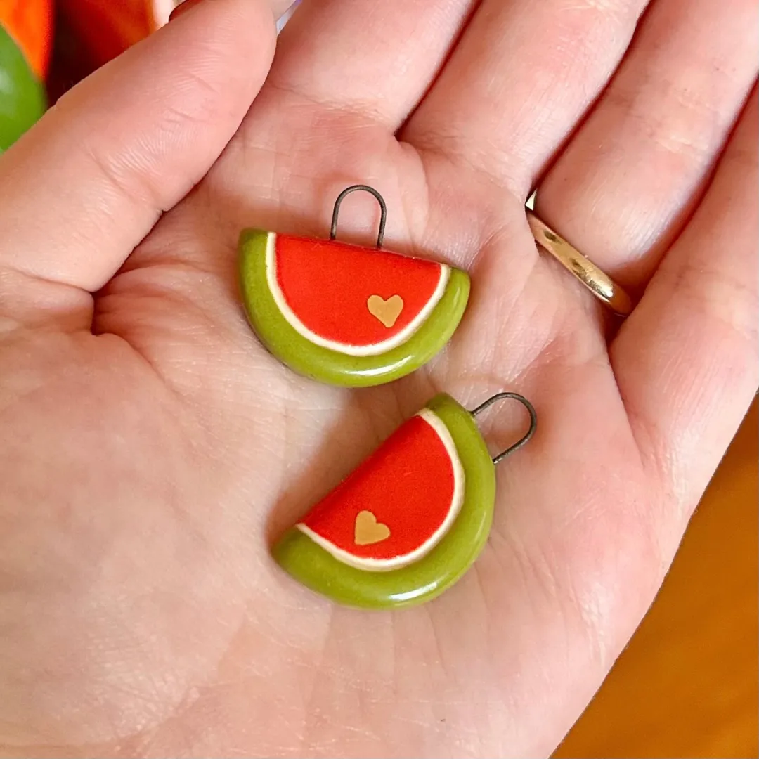 Watermelon charms sold by Meghan MacWhirter