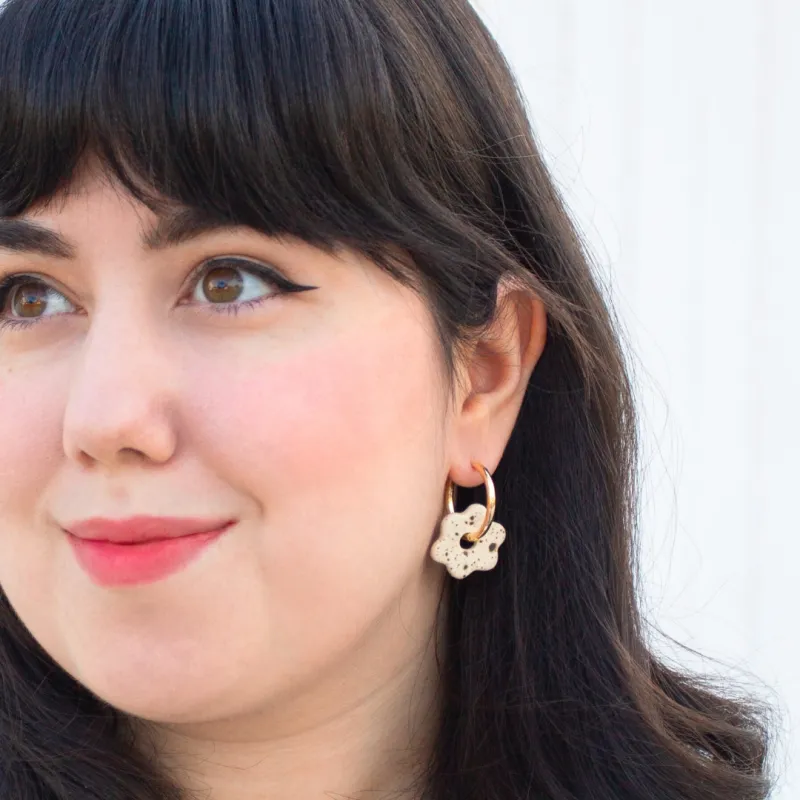 Daisy Hoops - Dusty Pink sold by Meghan MacWhirter