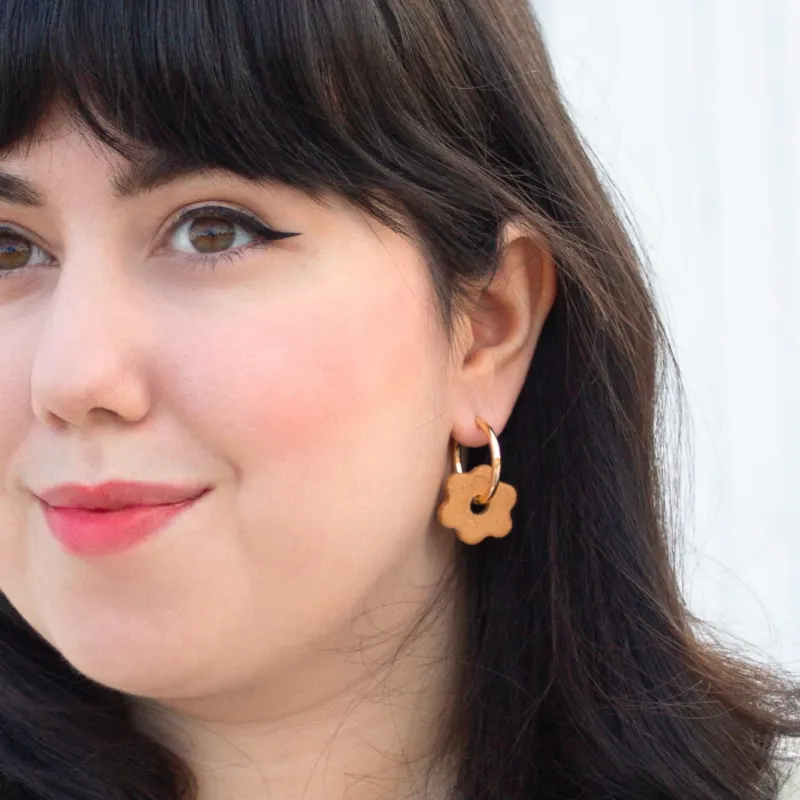 Daisy Hoops - Sunflower Yellow sold by Meghan MacWhirter