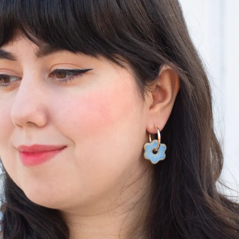 Daisy Hoops - Cobalt Blue sold by Meghan MacWhirter