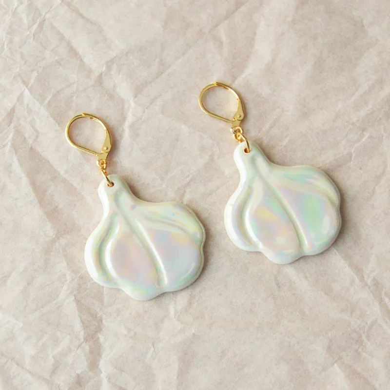 Iridescent Garlic Earrings sold by Meghan MacWhirter
