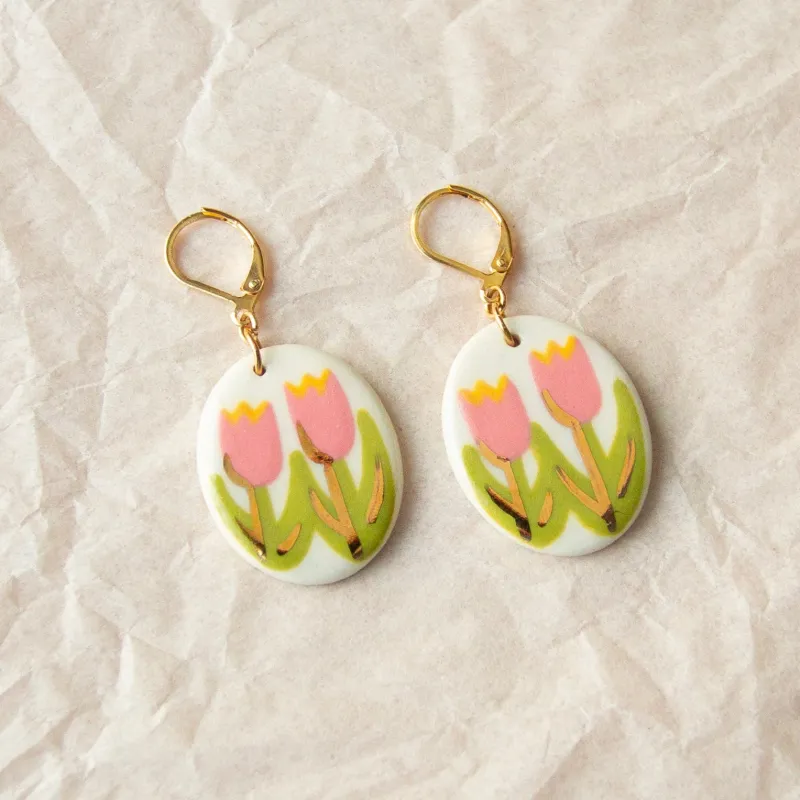 Pink Tulip Earrings sold by Meghan MacWhirter