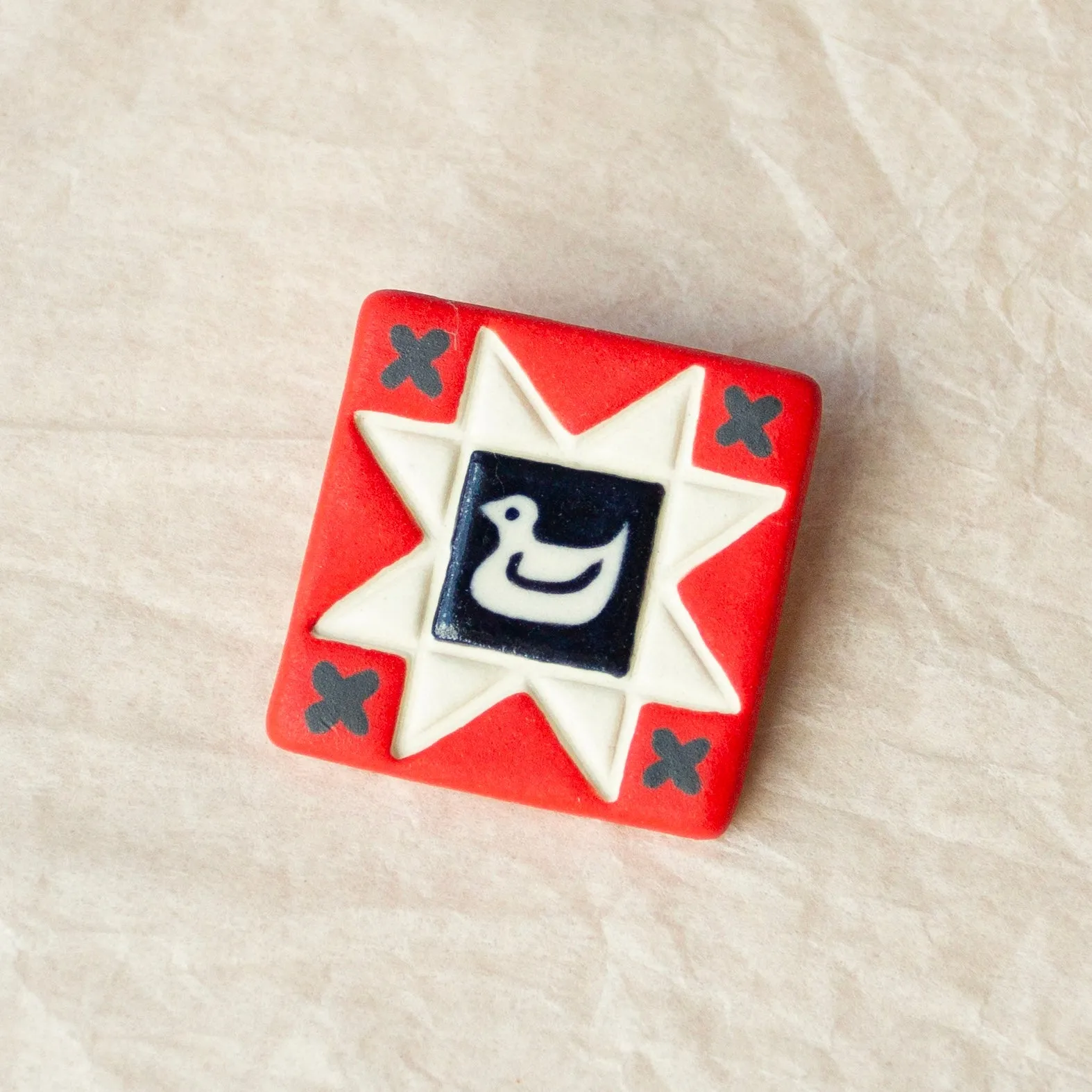 Nancy Nickolson x Meghan MacWhirter - Duck Quilt Brooch sold by Meghan MacWhirter