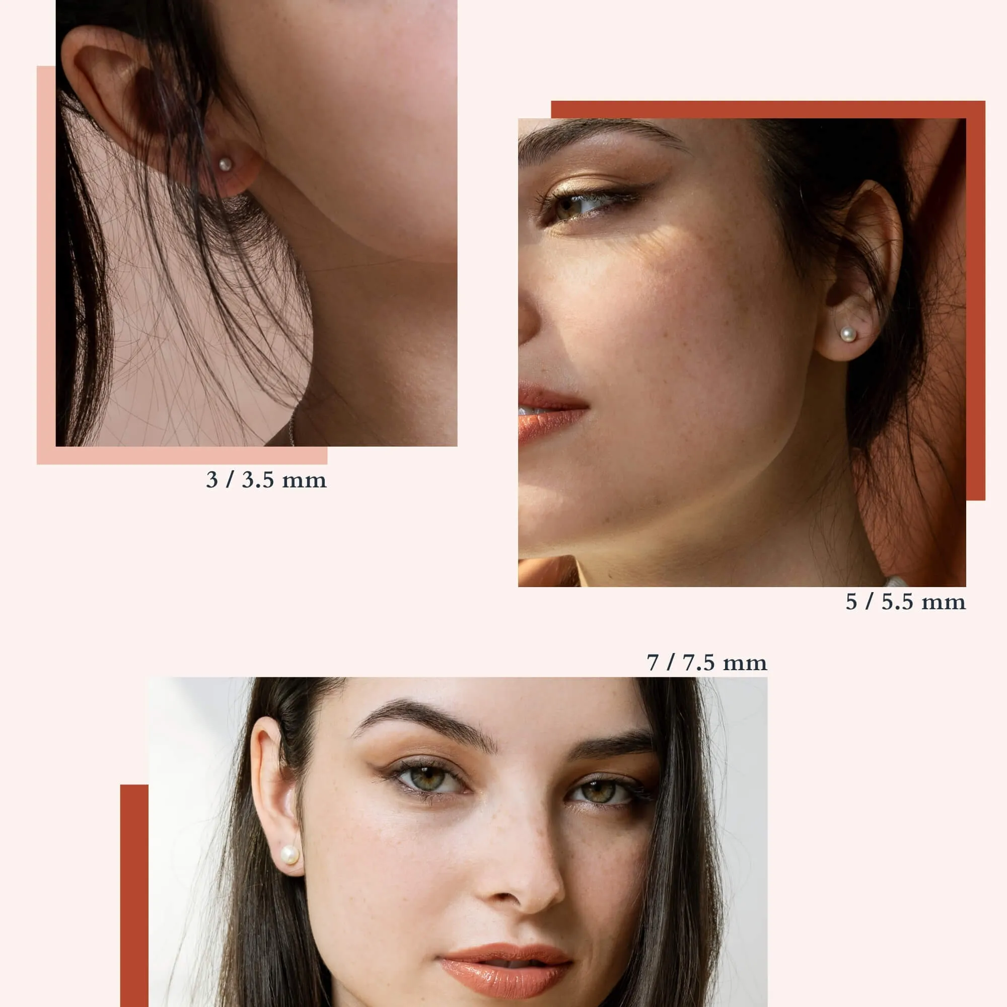 Boucles d'oreilles en perles blanches avec tiges en argent - 7 mm sold by Lidia Jewelry product image thumbnail 4