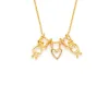 collier famille avec breloques en or massif jaune, blanc ou rose sold by Lidia Jewelry