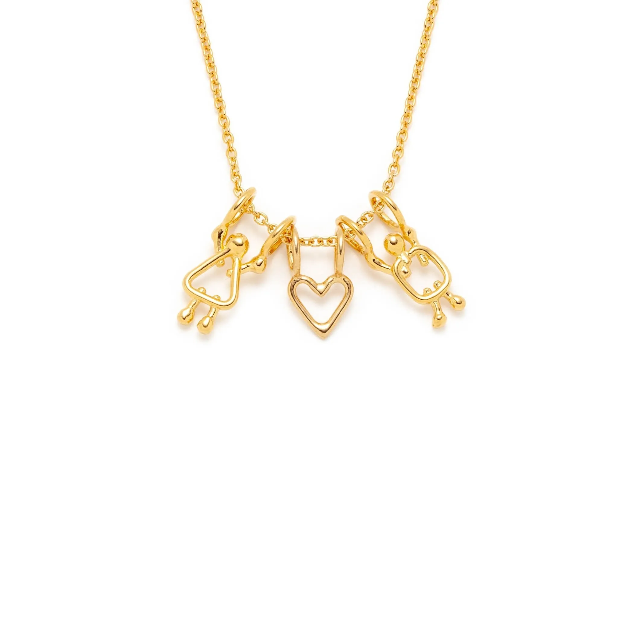 collier famille avec breloques en or massif jaune, blanc ou rose sold by Lidia Jewelry product image thumbnail 3