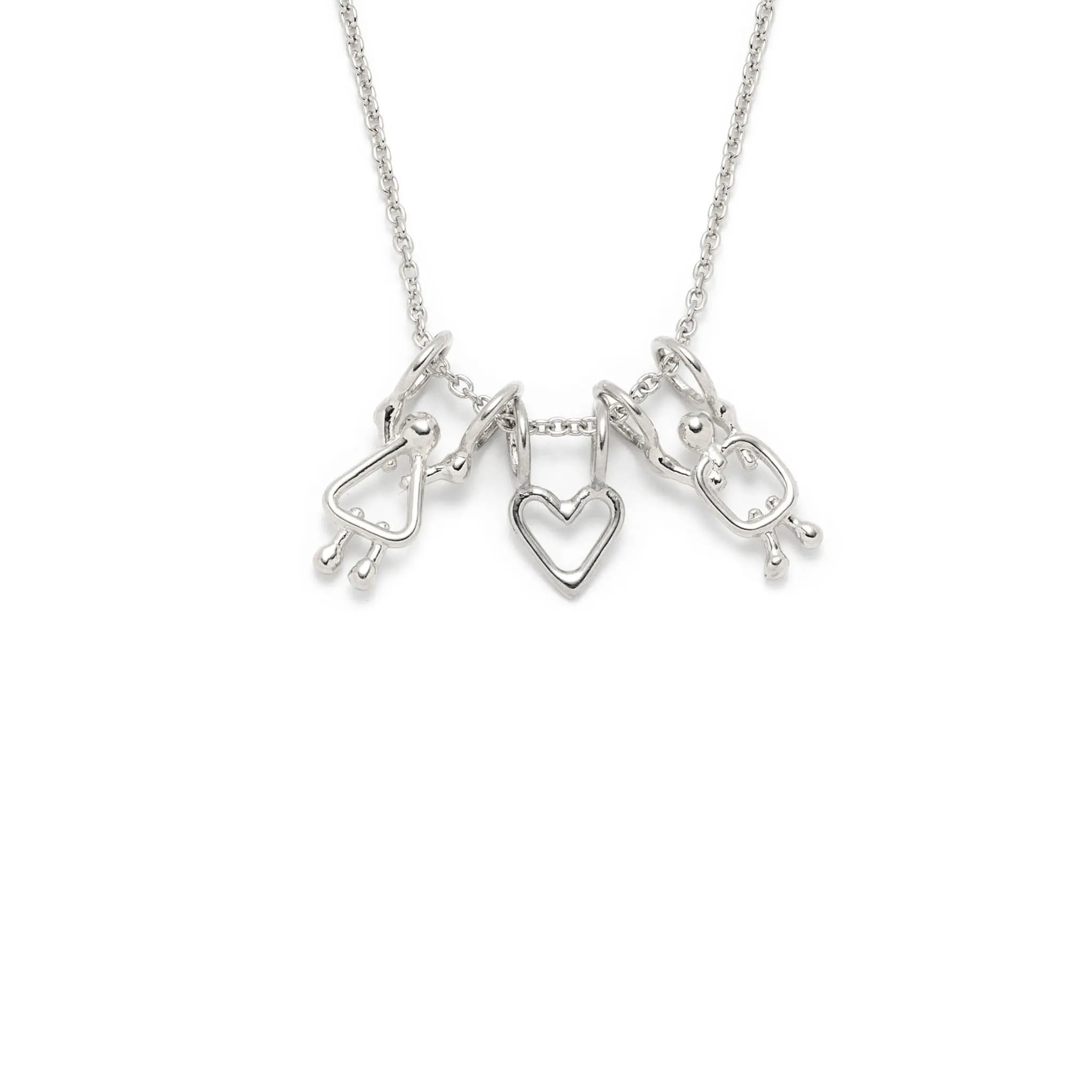 collier famille avec breloques en or massif jaune, blanc ou rose sold by Lidia Jewelry