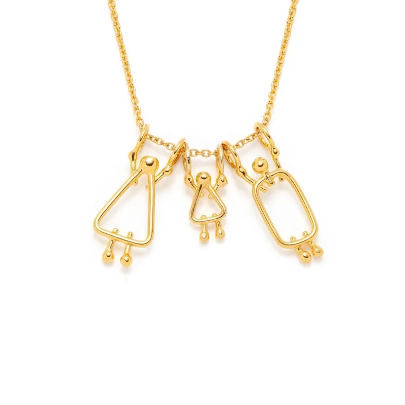 collier pour maman d'une fille en or massif 14k sold by Lidia Jewelry