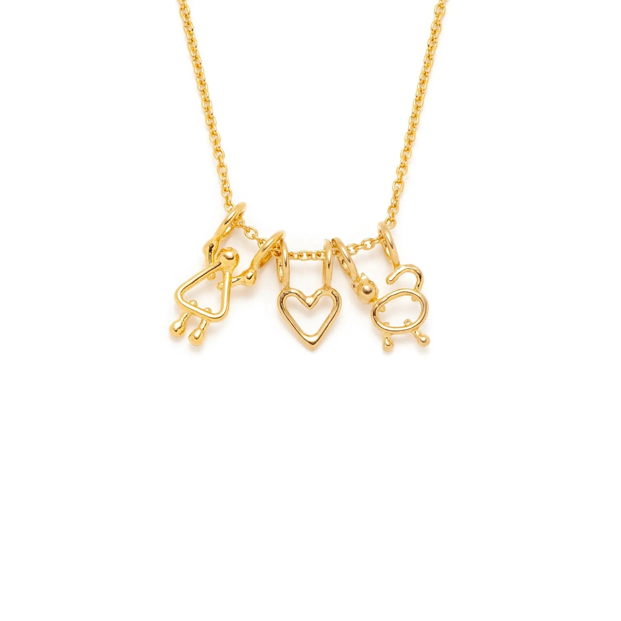 collier fille, coeur et chat sold by Lidia Jewelry