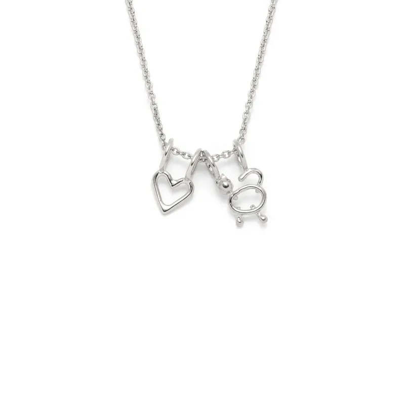 collier coeur et chat sold by Lidia Jewelry