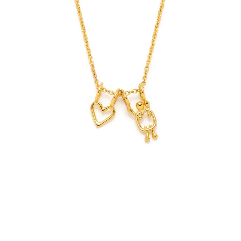 collier en argent coeur et garçon sold by Lidia Jewelry