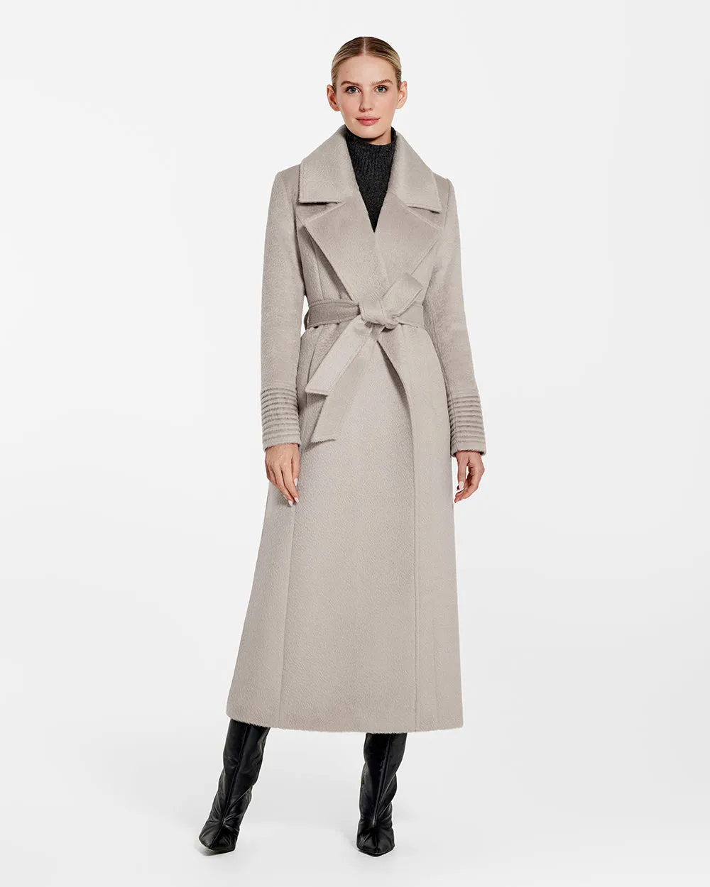 Suri Alpaca Maxi Notched Collar Wrap Coat sold by Sentaler product image thumbnail 2