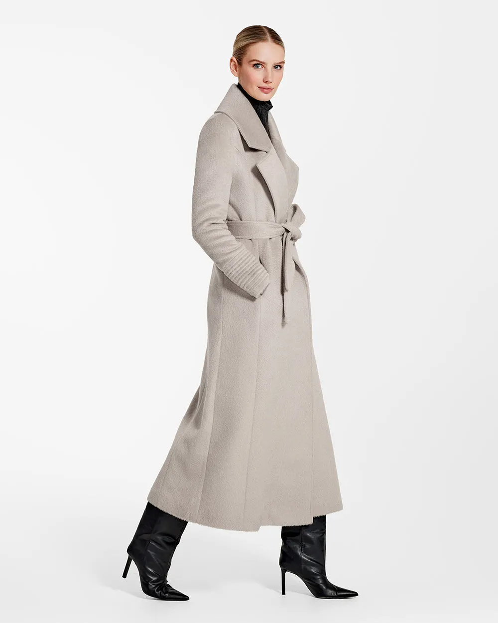 Suri Alpaca Maxi Notched Collar Wrap Coat sold by Sentaler product image thumbnail 4