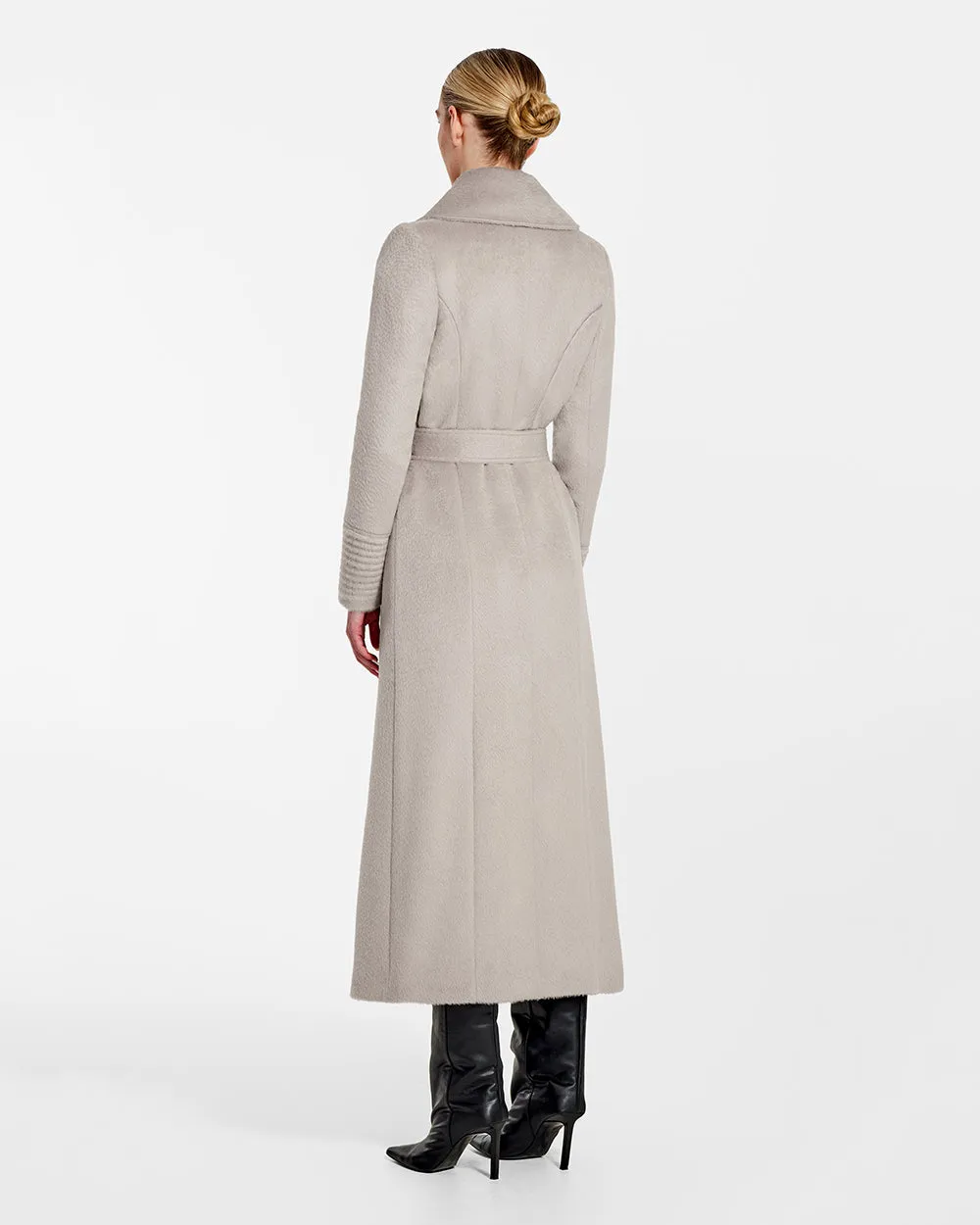 Suri Alpaca Maxi Notched Collar Wrap Coat sold by Sentaler product image thumbnail 5