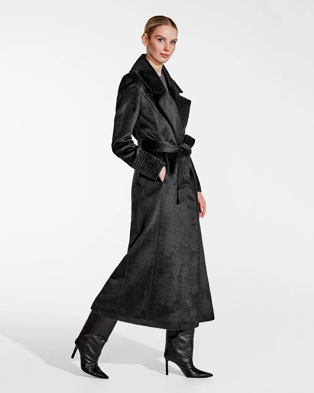 Suri Alpaca Maxi Notched Collar Wrap Coat sold by Sentaler product image thumbnail 4