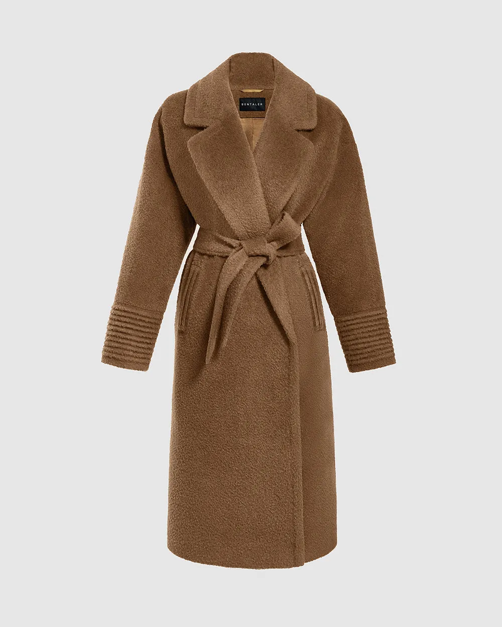Bouclé Alpaca Long Oversized Notched Collar Coat sold by Sentaler product image thumbnail 2