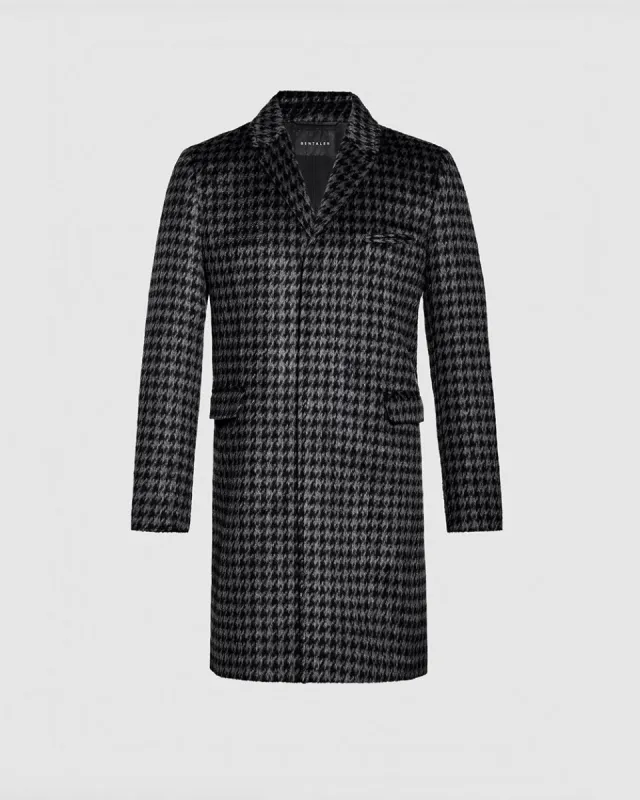 Houndstooth Suri Alpaca Notched Lapel Overcoat sold by Sentaler