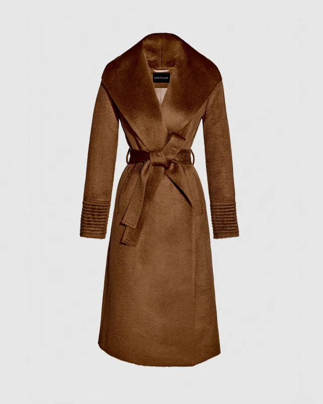 Suri Alpaca Long Shawl Collar Wrap Coat sold by Sentaler