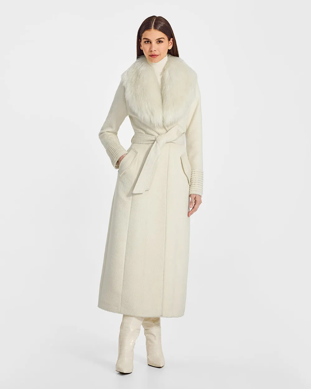 Suri Alpaca Maxi Coat with Alpaca Shearling Collar sold by Sentaler product image thumbnail 2