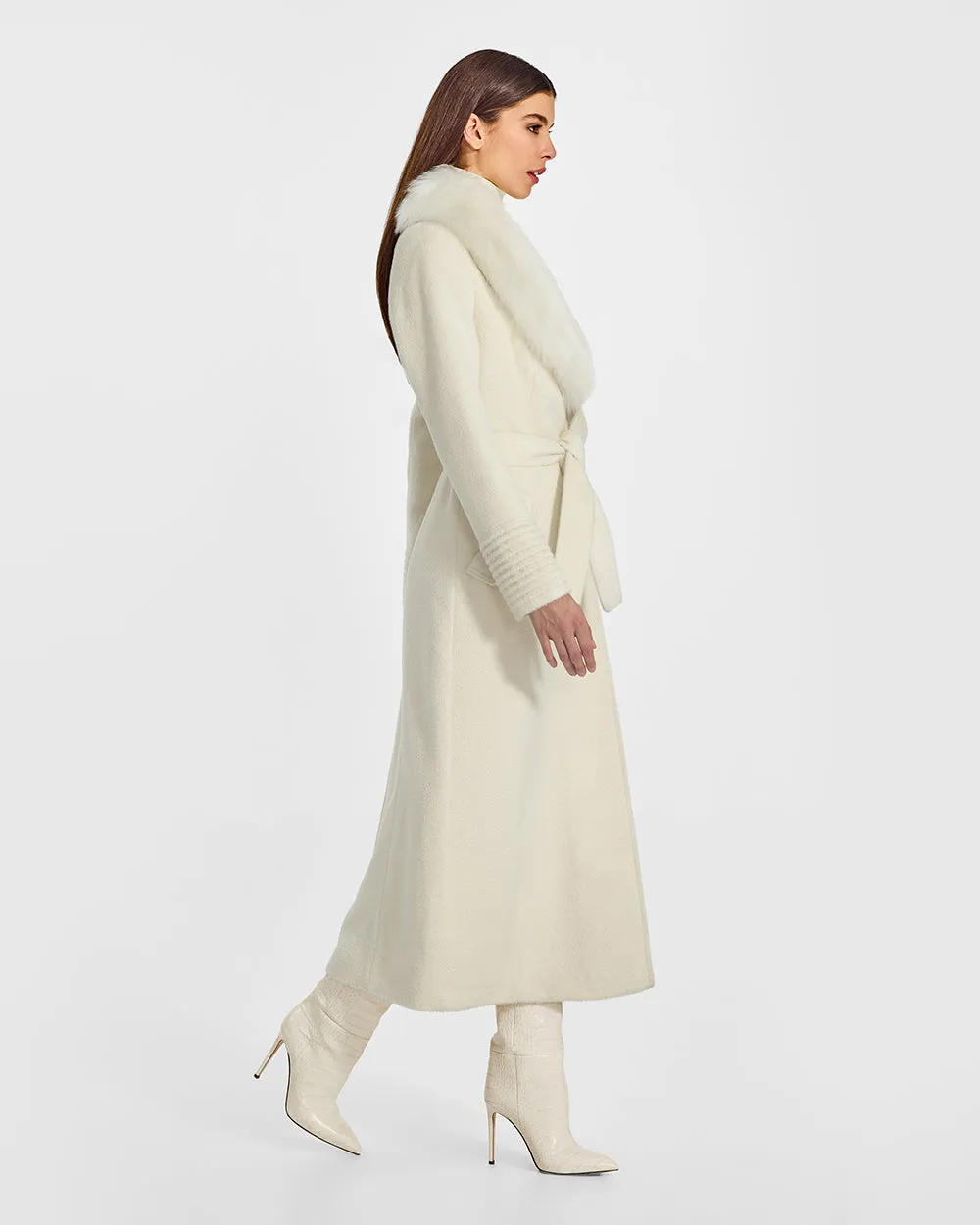 Suri Alpaca Maxi Coat with Alpaca Shearling Collar sold by Sentaler product image thumbnail 4
