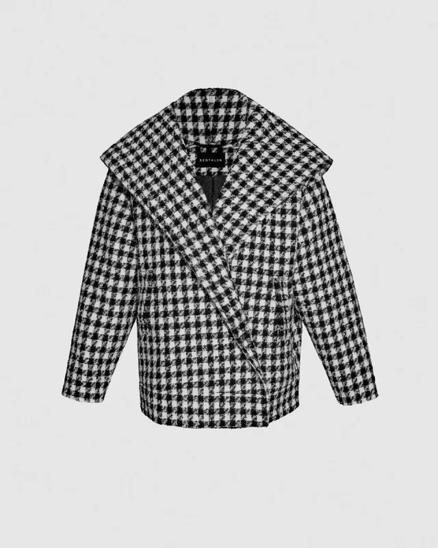 Tweed Houndstooth Suri Alpaca Oversized Hooded Jacket sold by Sentaler