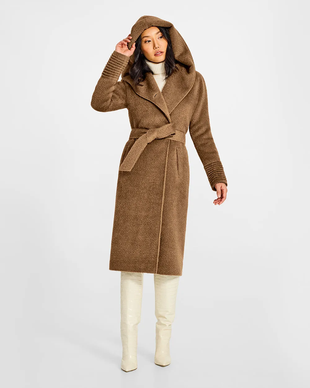 Bouclé Alpaca Long Hooded Coat sold by Sentaler product image thumbnail 3